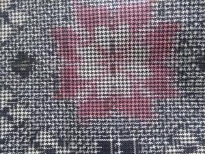 アンティーク　抽象模様織り出し本場村山泥大島紬着物